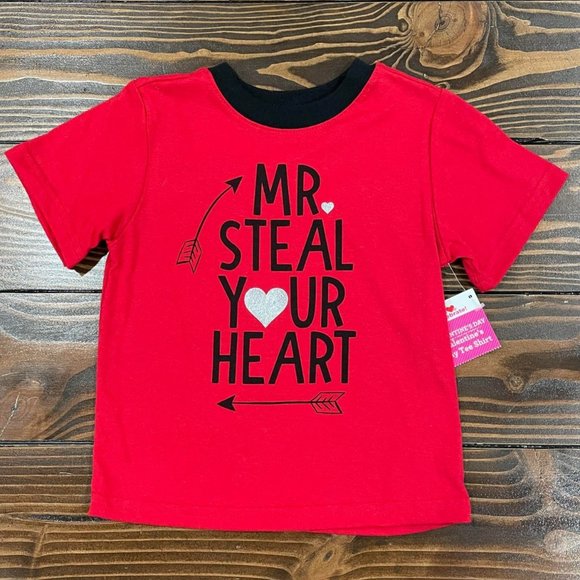 5/$20 NEW 3T Boys MR. STEAL YOUR HEART Tee - Picture 2 of 5